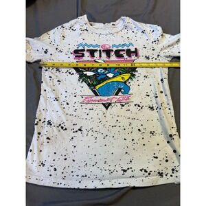 Disney Stitch Experiment 626 Splatter Graphic Tee White Kids Large 10/12